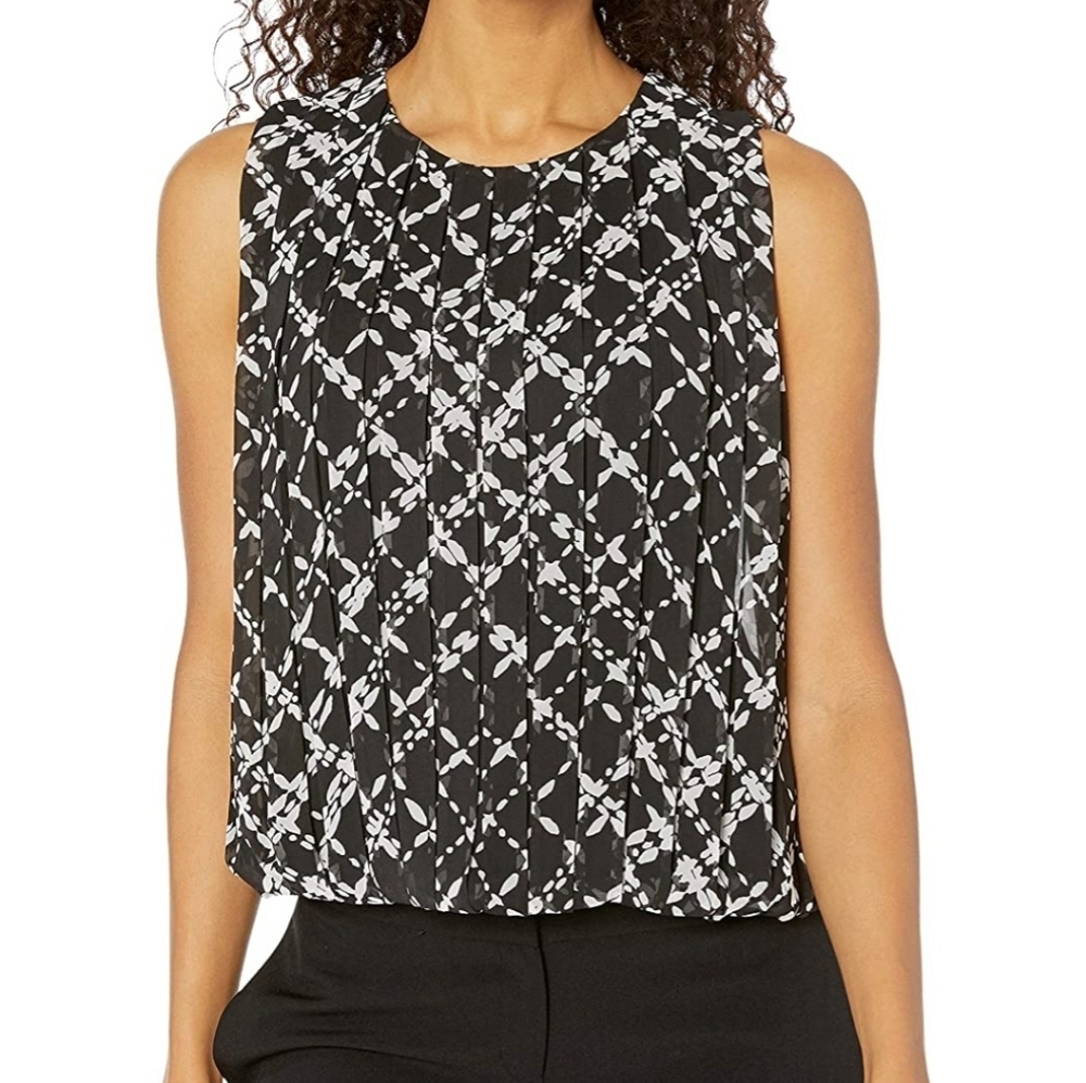 Calvin Klein Women's Pleated Bubble Top-XL